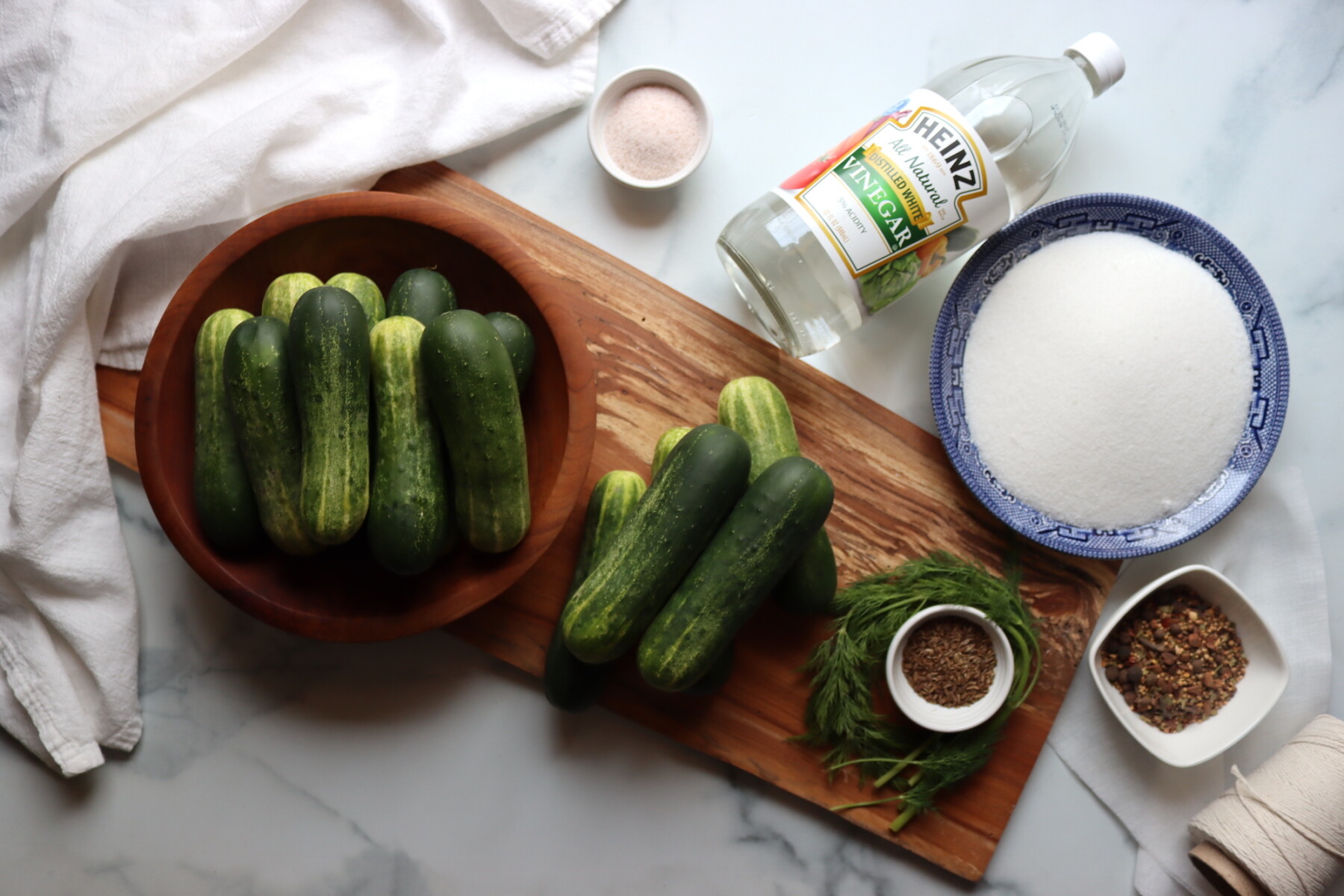 Ingredients for Low Salt Dill Pickles