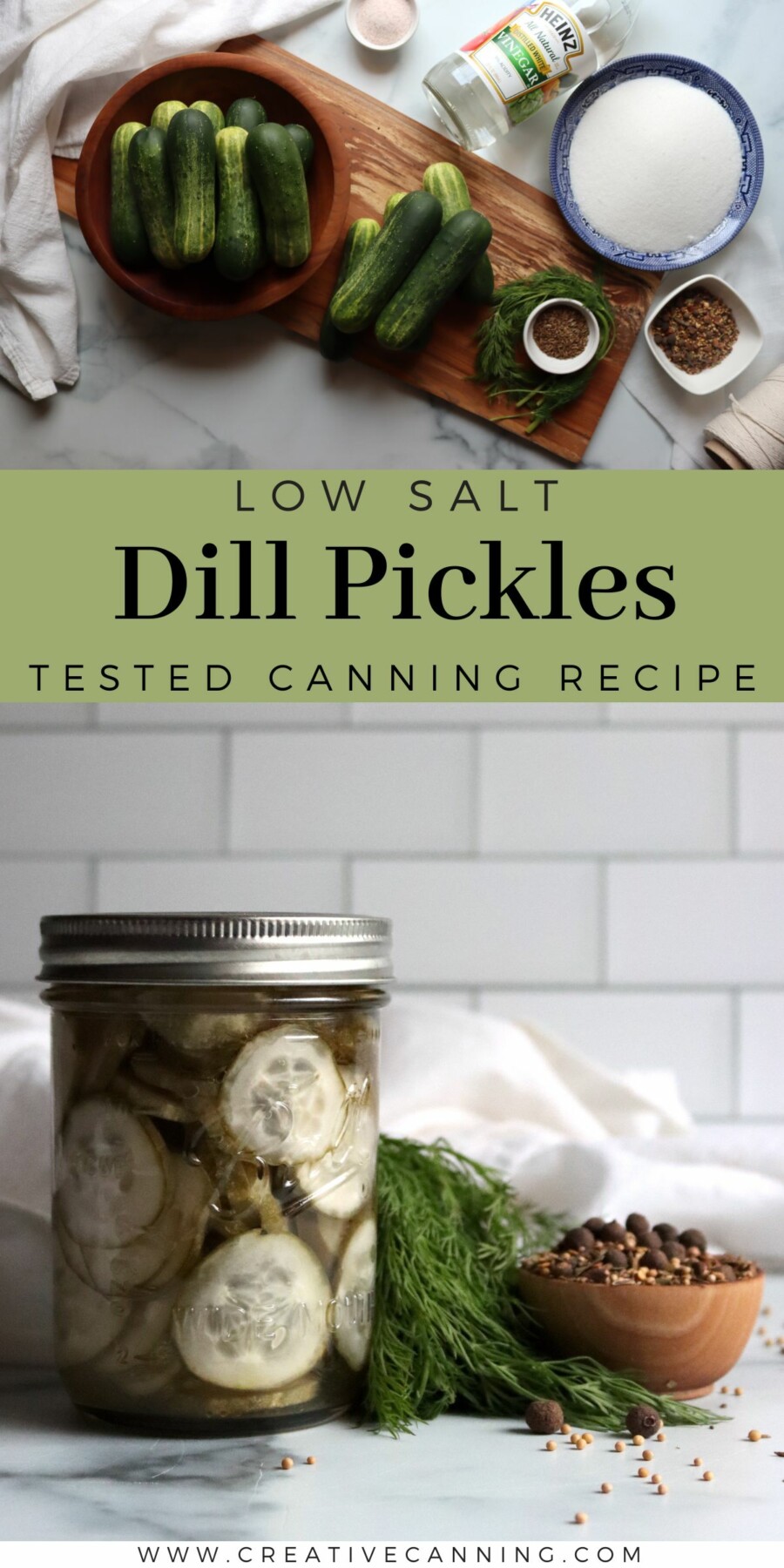 Low Salt Dill Pickles Canning Recipe