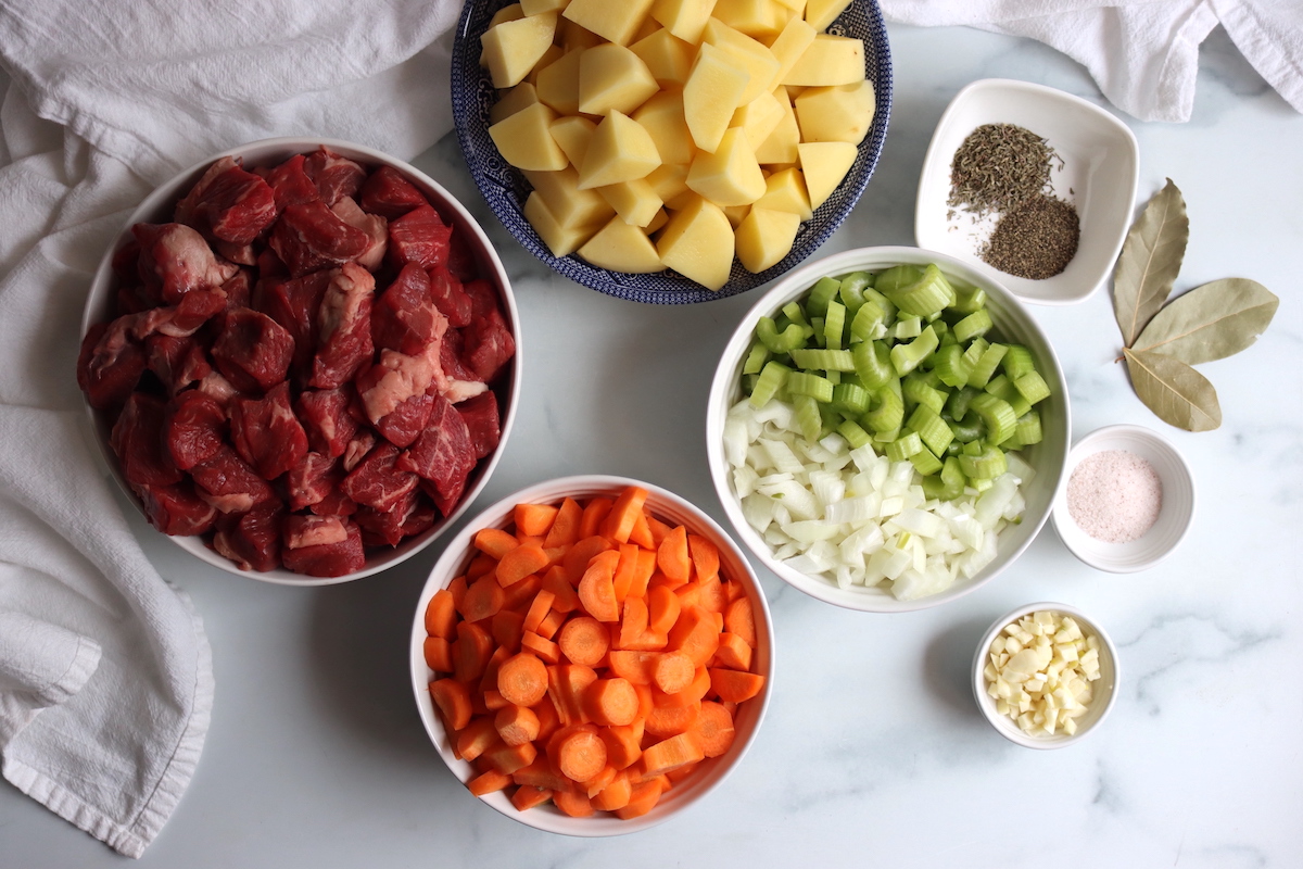 Preparing Ingredients for Canning Beef Stew