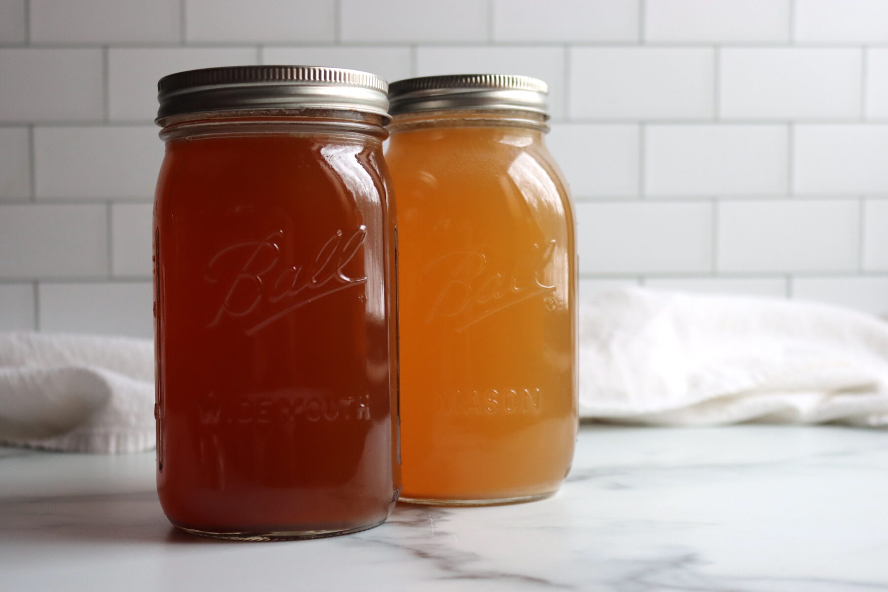 Venison Broth (front) and Turkey Broth (rear)