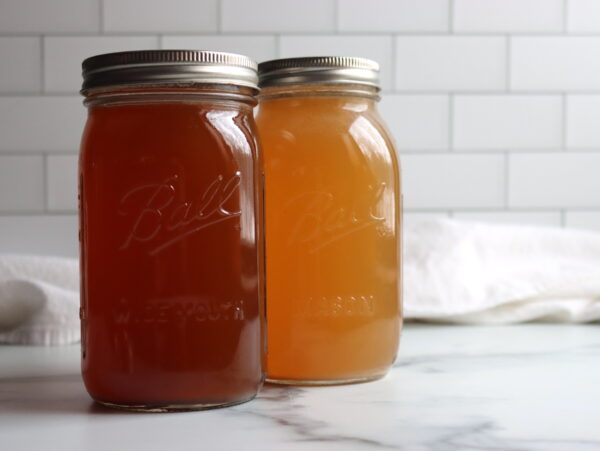 Venison Broth (front) and Turkey Broth (rear)