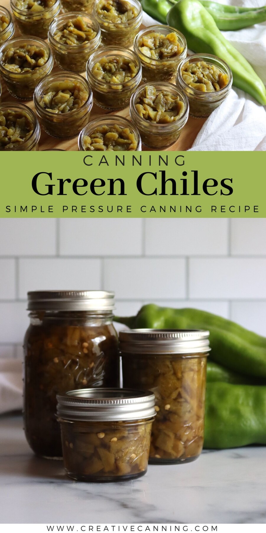 Pressure Canning Green Chiles