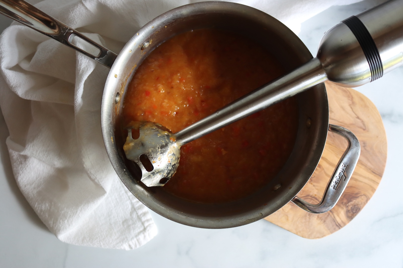 Blending Peach BBQ Sauce