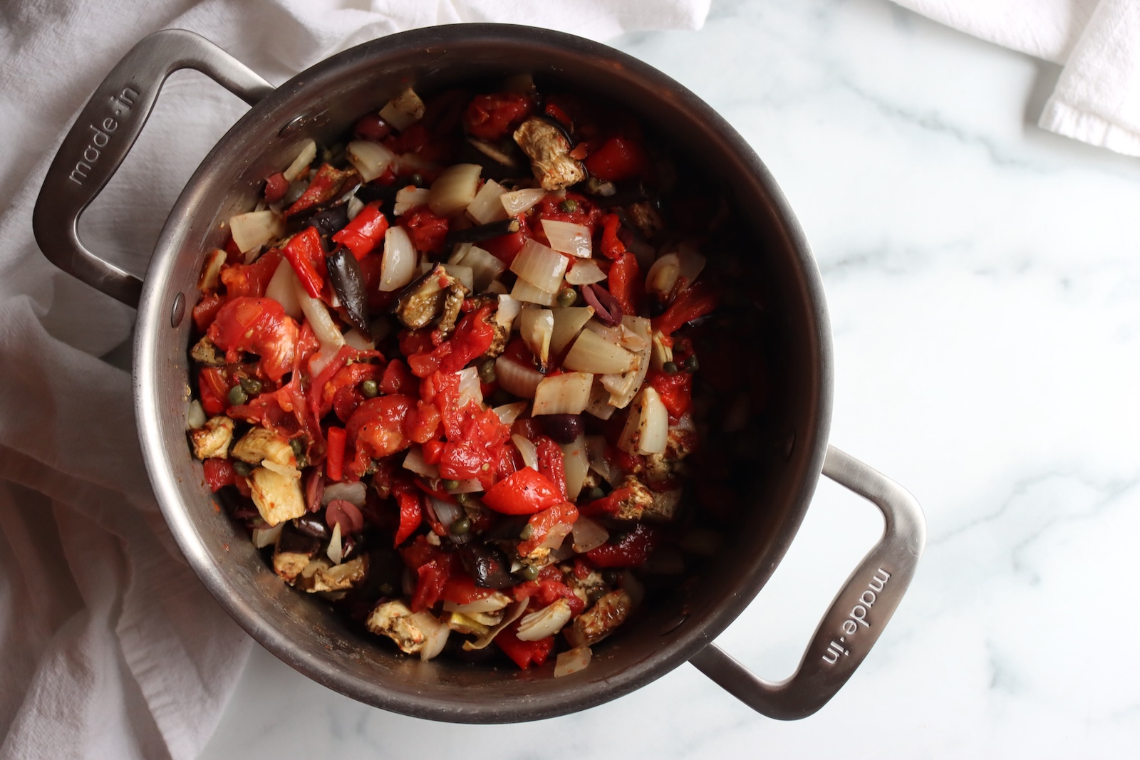 Making Eggplant Puttanesca