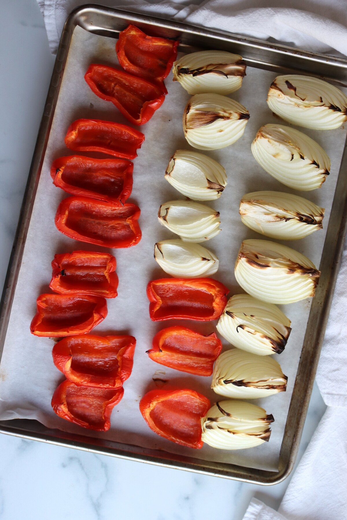Roasting Peppers and Onions