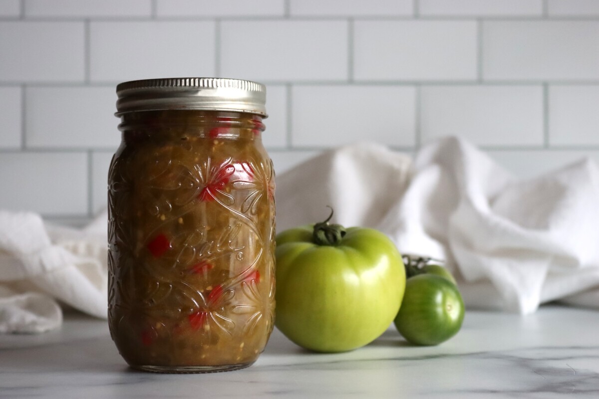 Tomatoes Source Green Tomato Hot Dog Relish - Creative Canning
